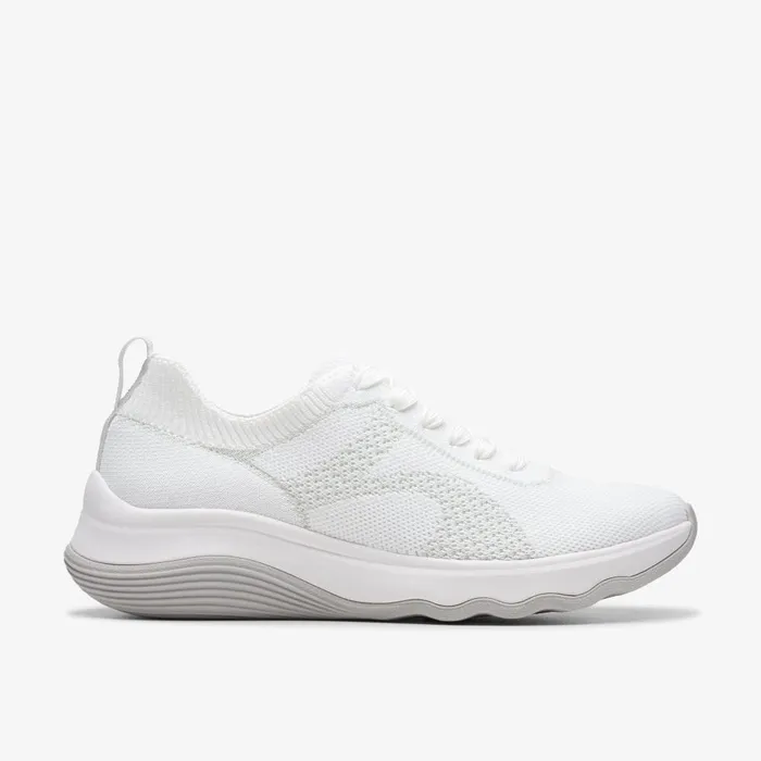 Circuit Tie White Knit Women Clarks Sneakers