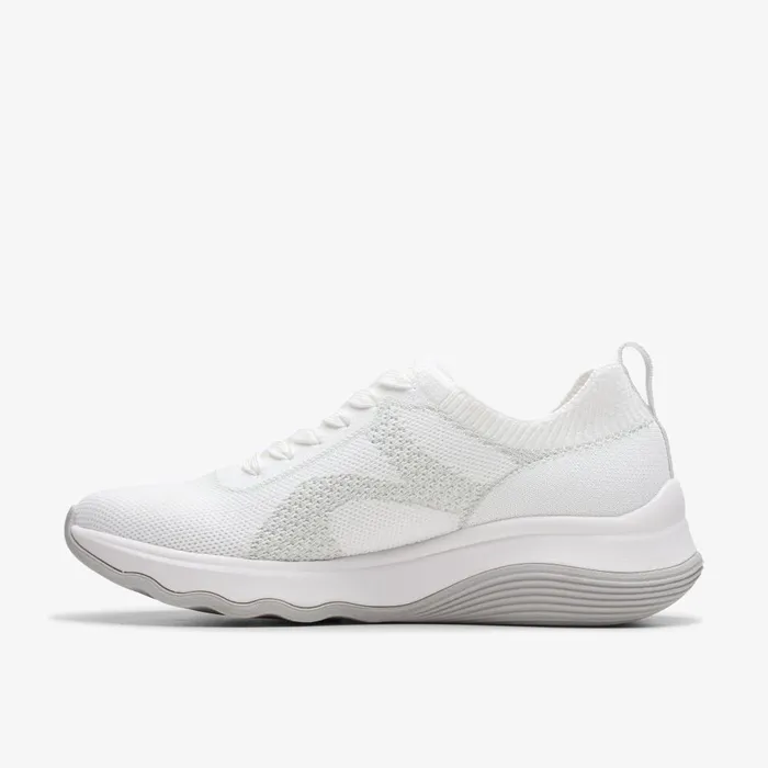 Circuit Tie White Knit Women Clarks Sneakers
