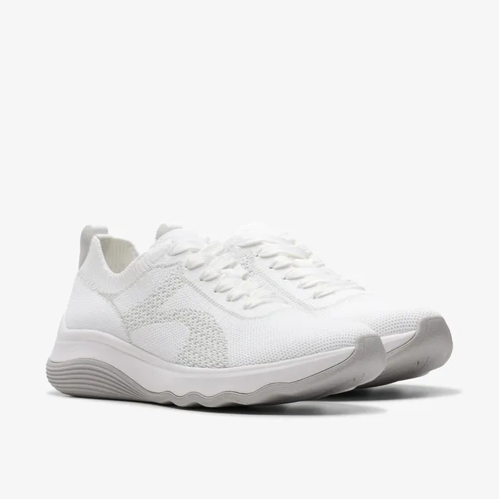 Circuit Tie White Knit Women Clarks Sneakers