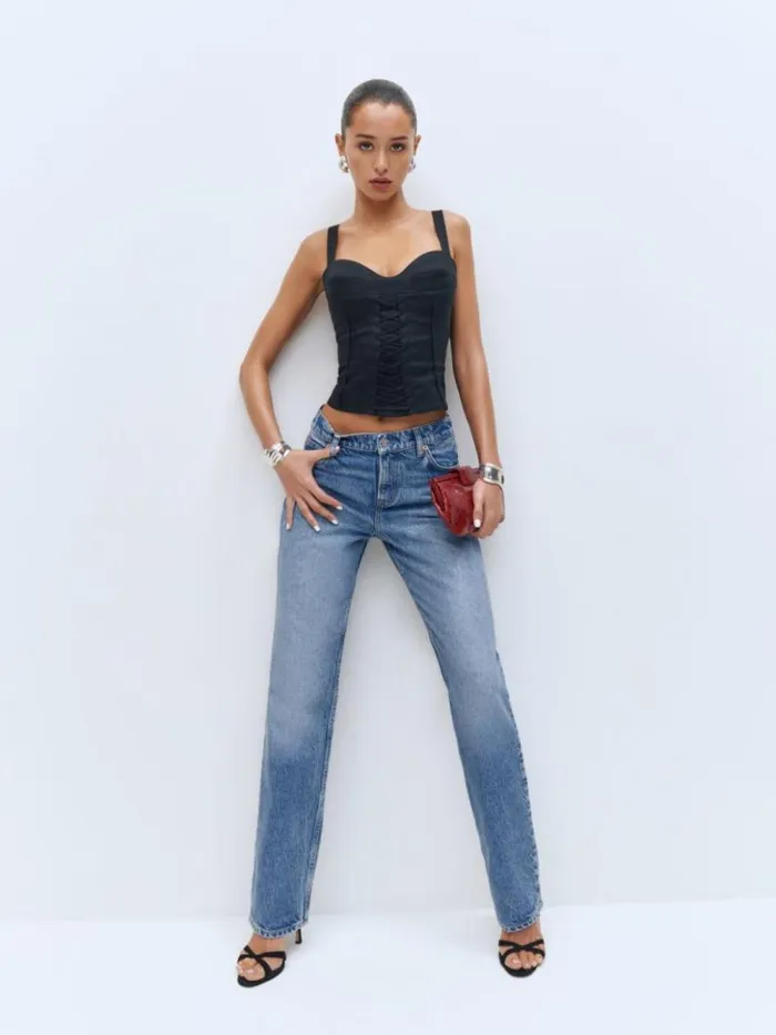 Clothing The Reformation Abby Low Rise Straight Jeans Colorado