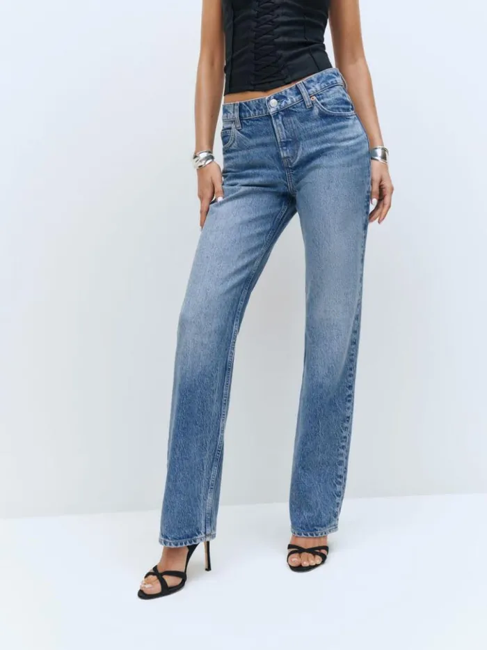 Clothing The Reformation Abby Low Rise Straight Jeans Colorado