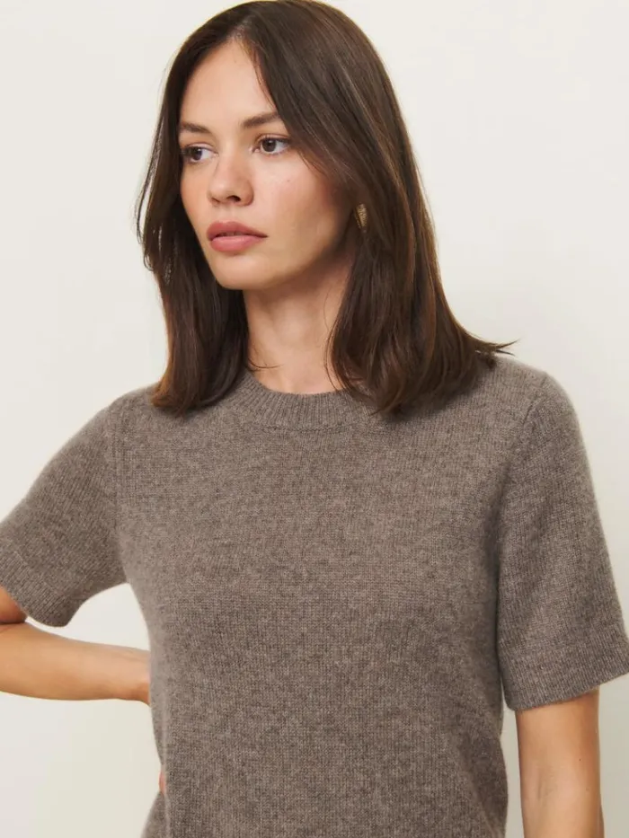 Clothing The Reformation Bell Cashmere Mini Dress Cocoa
