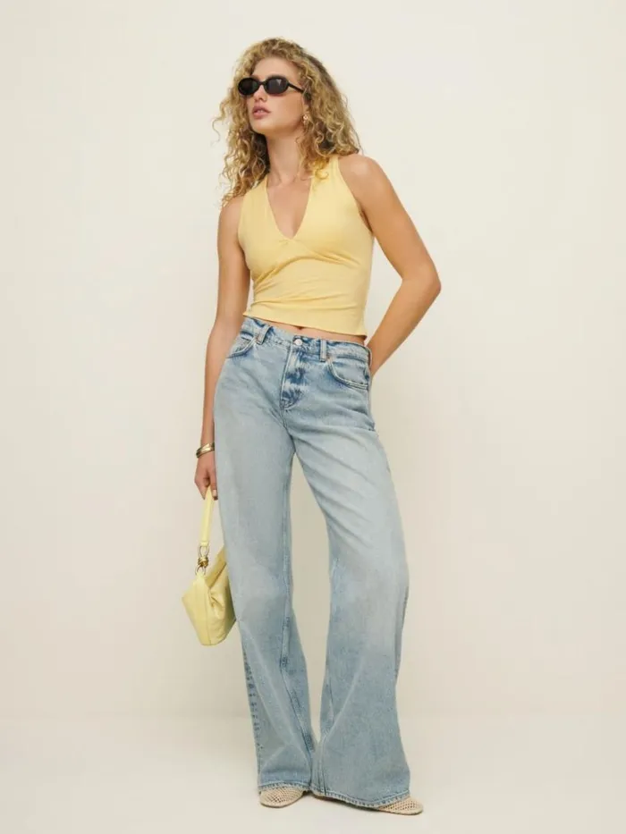 Clothing The Reformation Bowie Knit Top Sunshine