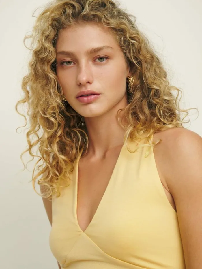 Clothing The Reformation Bowie Knit Top Sunshine