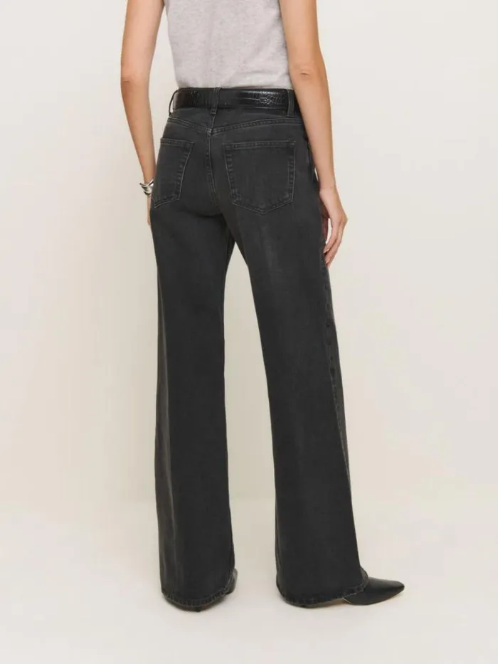Clothing The Reformation Cary Low Rise Slouchy Wide Leg Jeans Summit