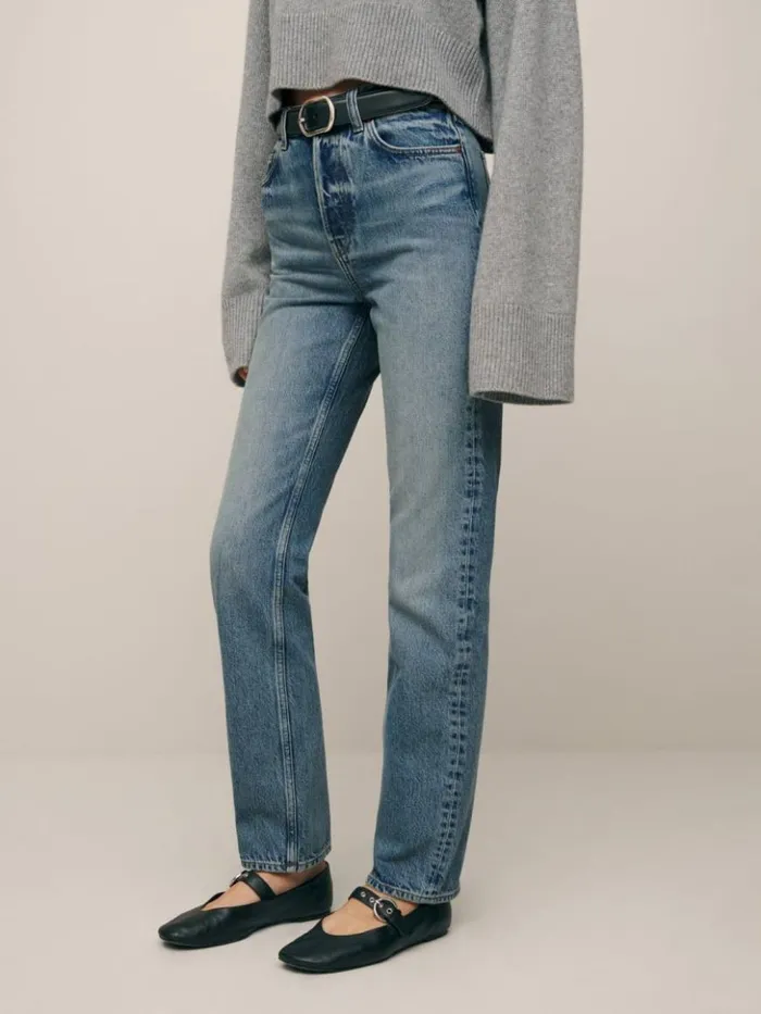 Clothing The Reformation Cynthia High Rise Straight Jeans Galway