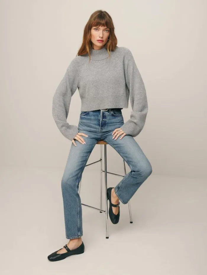 Clothing The Reformation Cynthia High Rise Straight Jeans Galway