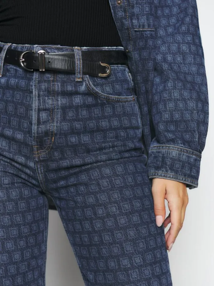 Clothing The Reformation Cynthia High Rise Straight Long Jeans Disco