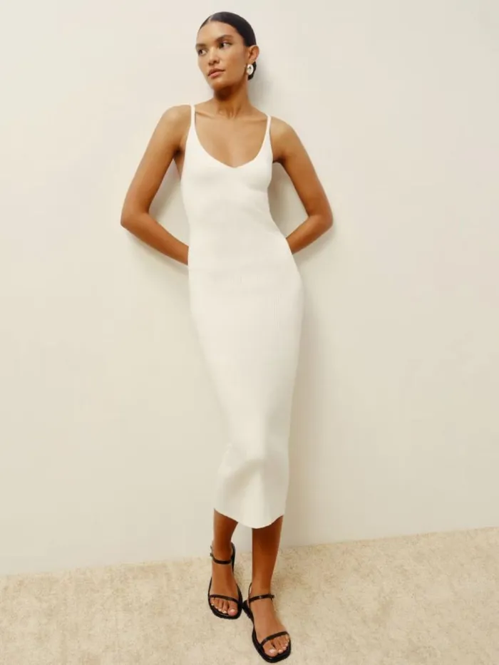 Clothing The Reformation Dahlia Cotton Sweater Dress Gossamer