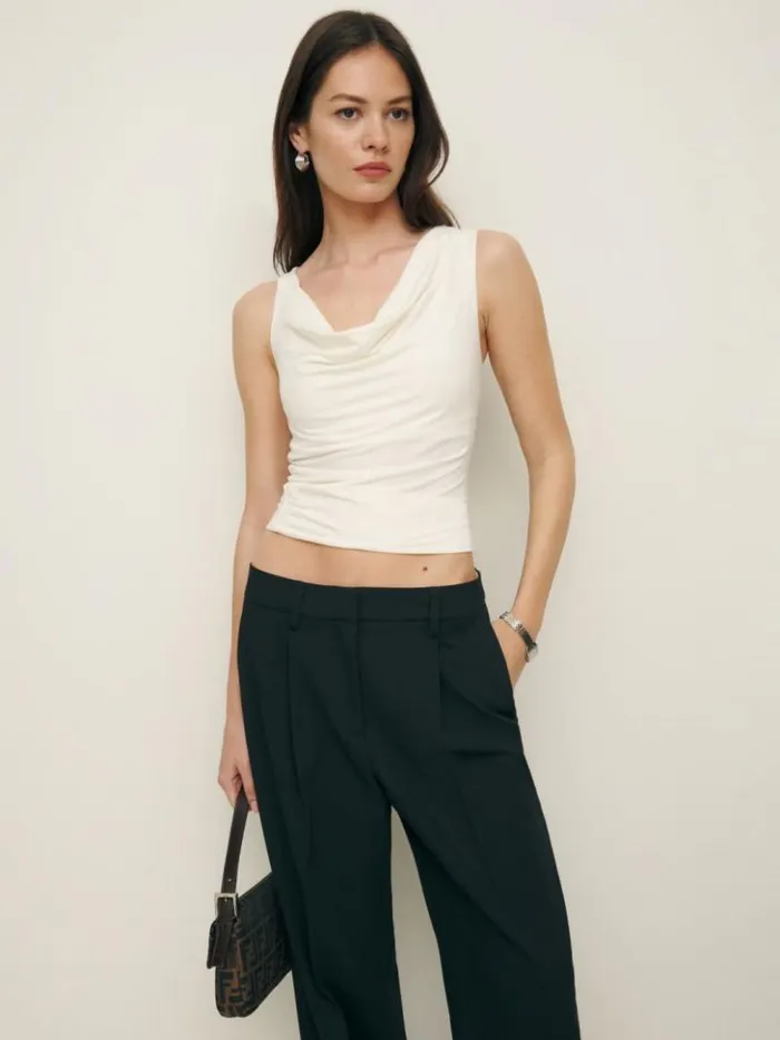Clothing The Reformation Darla Knit Top Fior Di Latte