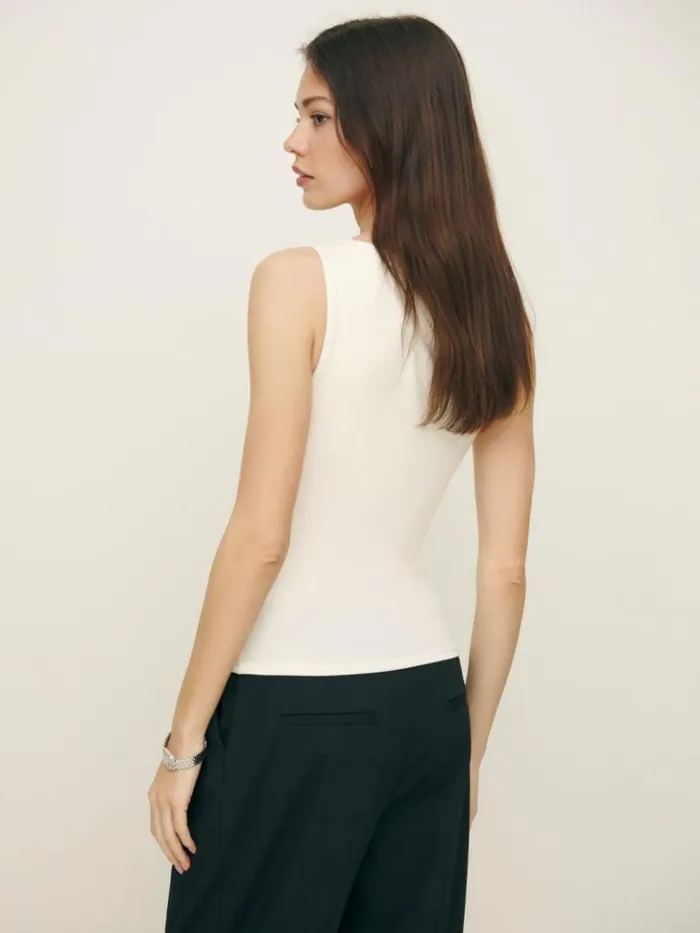 Clothing The Reformation Darla Knit Top Fior Di Latte