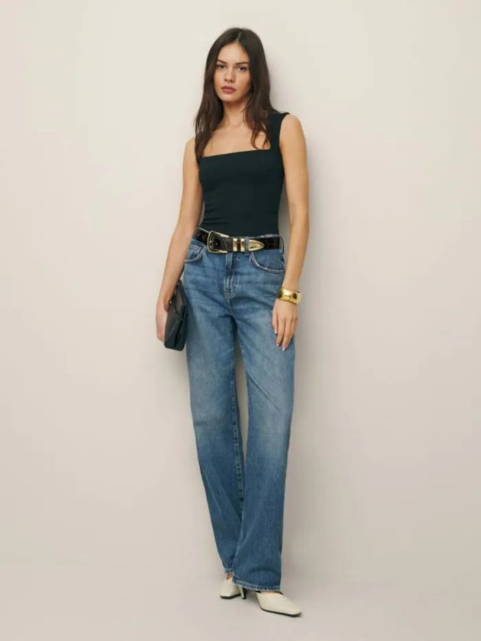 Clothing The Reformation Diandra Top Black