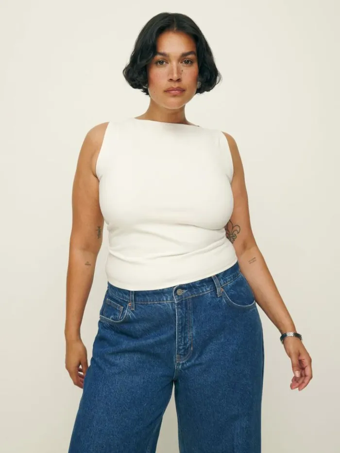 Clothing The Reformation Dusk Knit Top Es Fior Di Latte