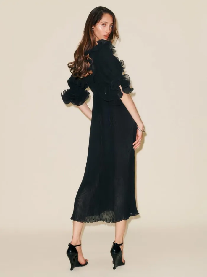 Clothing The Reformation Fann Dress Black