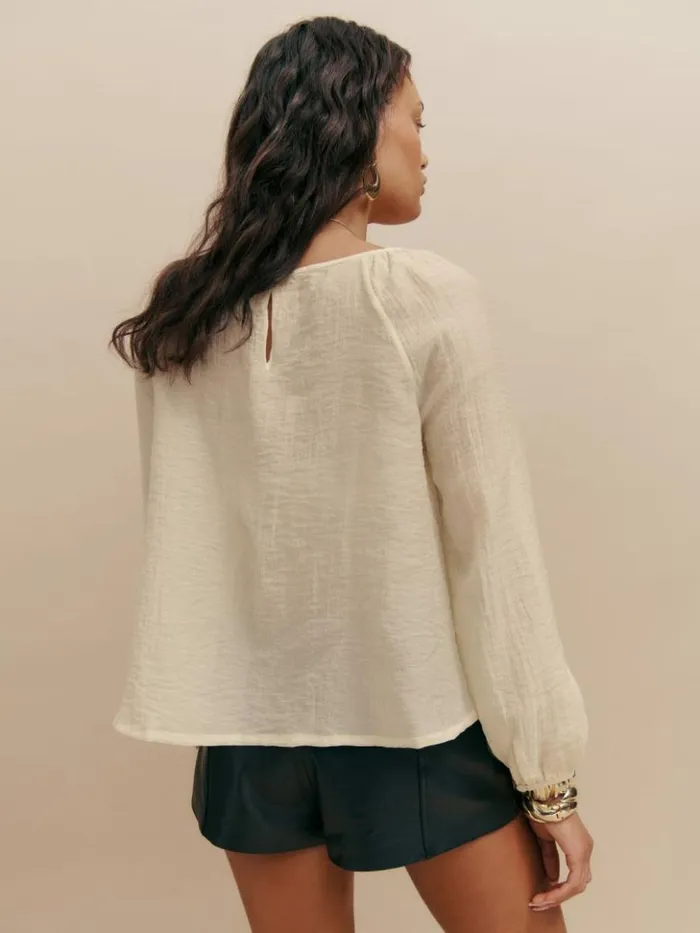Clothing The Reformation Finn Top Cream