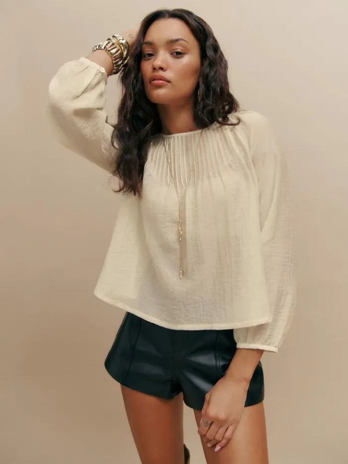Clothing The Reformation Finn Top Cream