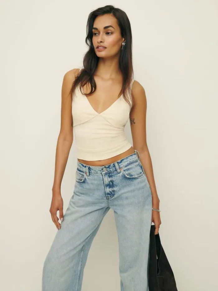 Clothing The Reformation Isabel Knit Top Sugar