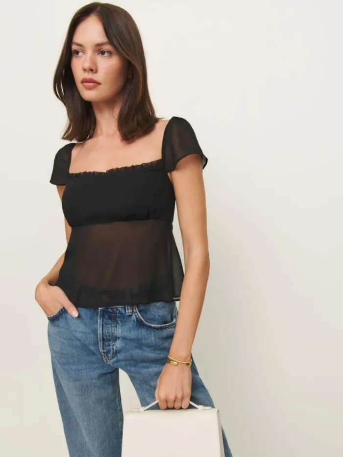 Clothing The Reformation Lucelia Top Black