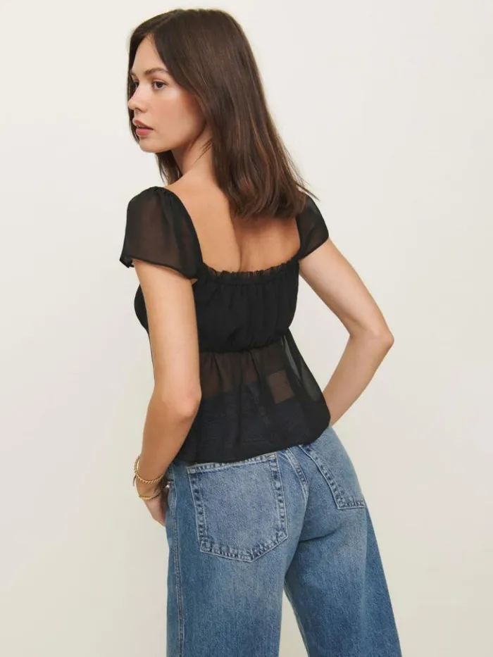 Clothing The Reformation Lucelia Top Black