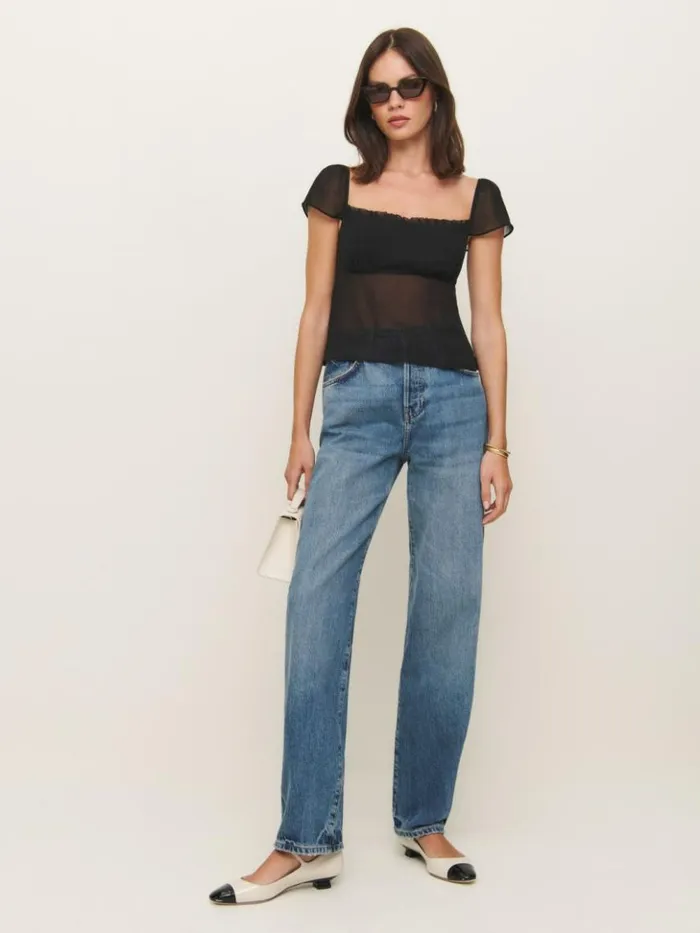 Clothing The Reformation Lucelia Top Black