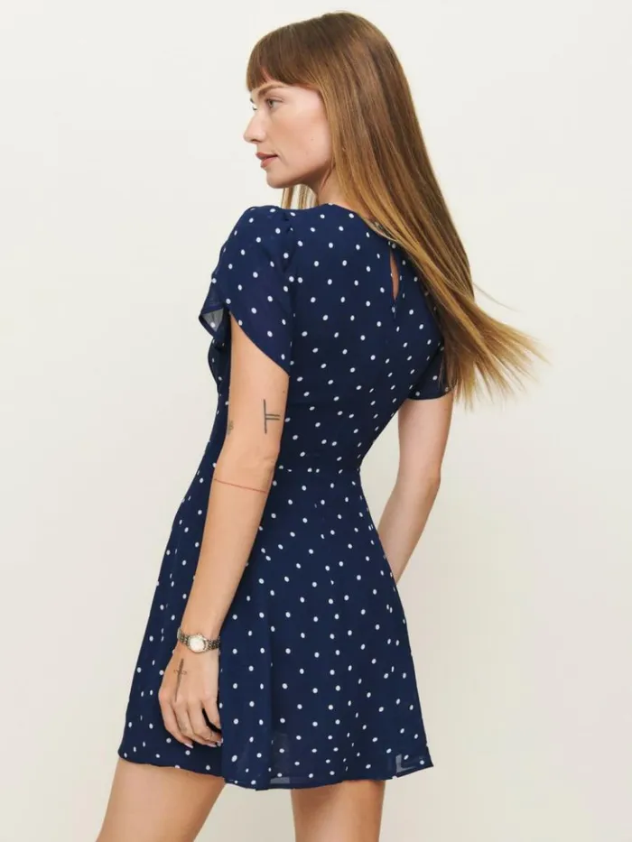 Clothing The Reformation Lula Dress Danube Dot