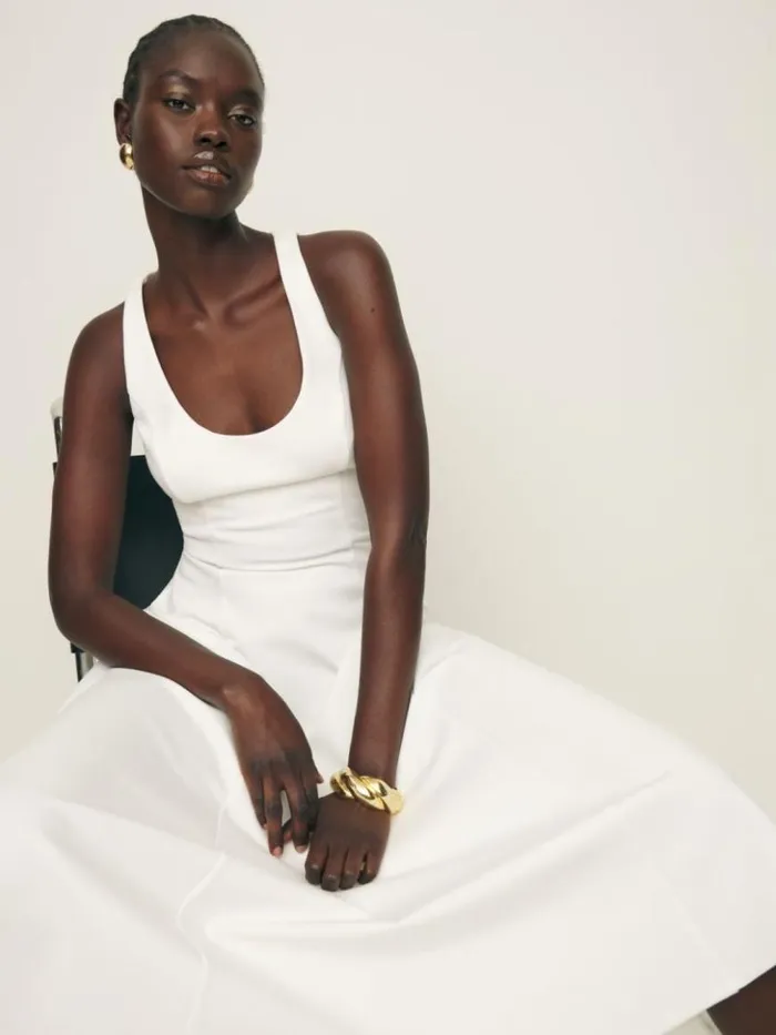 Clothing The Reformation Mikol Knit Dress White