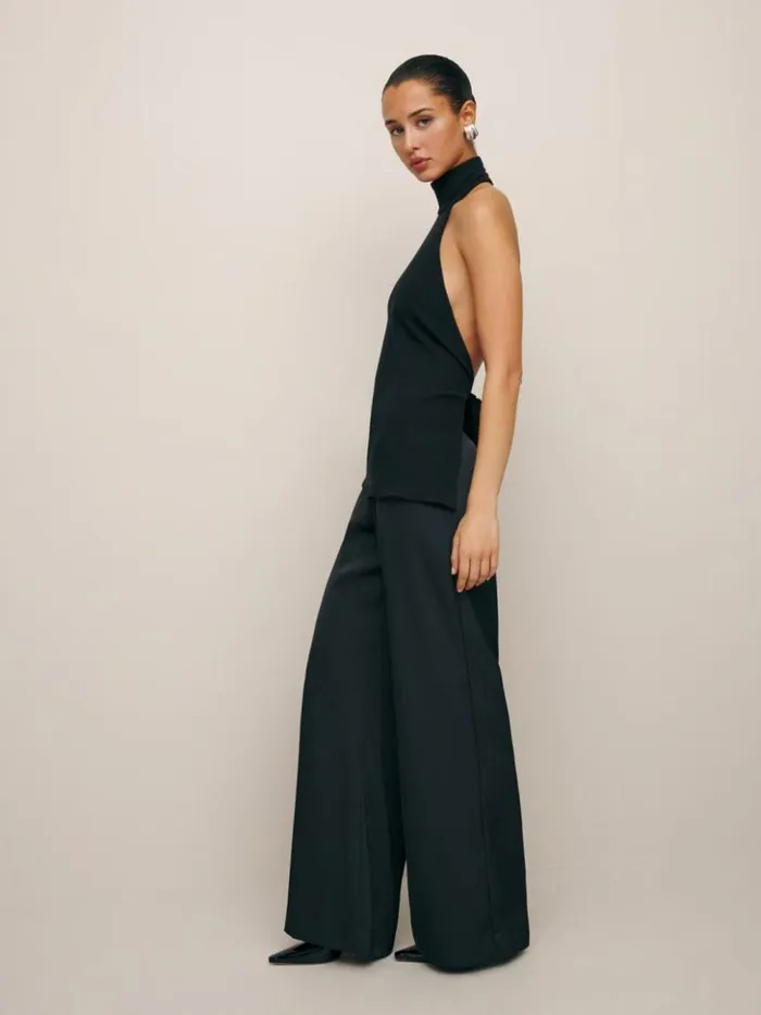 Clothing The Reformation Minerva Knit Top Black
