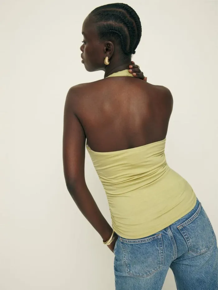 Clothing The Reformation Molly Knit Top Lemongrass