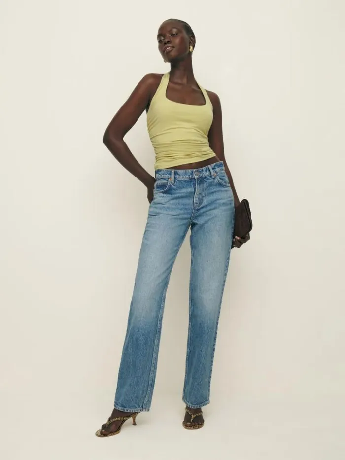 Clothing The Reformation Molly Knit Top Lemongrass