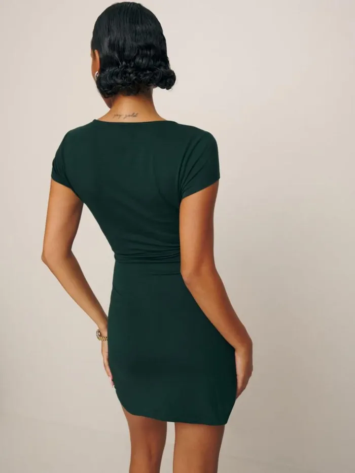 Clothing The Reformation Oden Knit Dress Dark Green