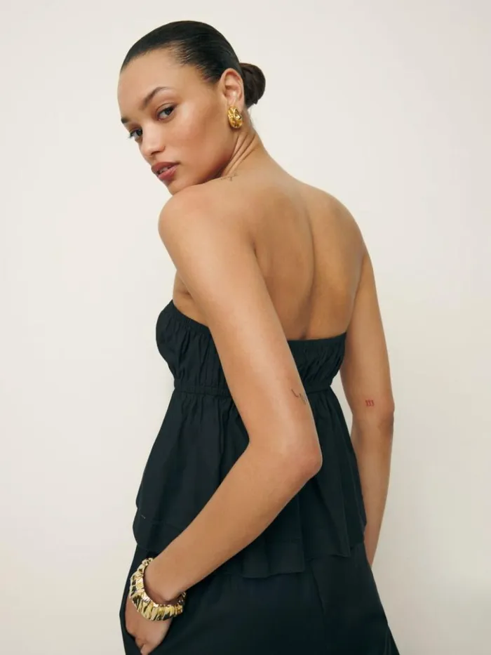 Clothing The Reformation Rowen Top Black