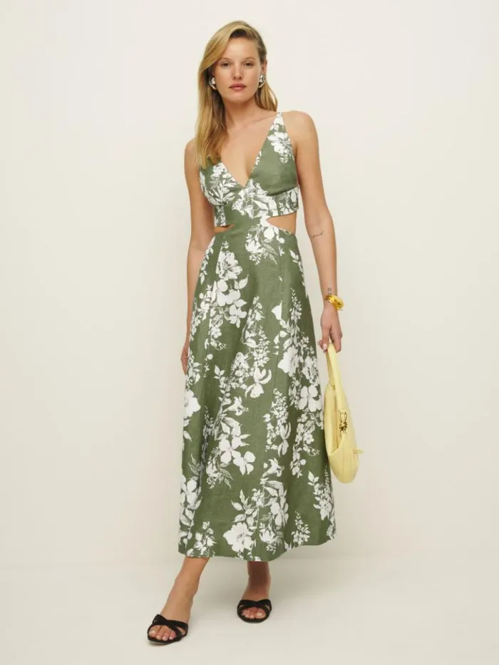 Clothing The Reformation Samara Linen Dress Willow