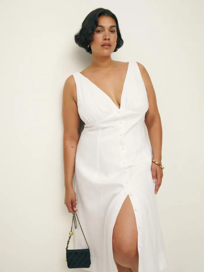 Clothing The Reformation Sebastien Linen Dress Es White