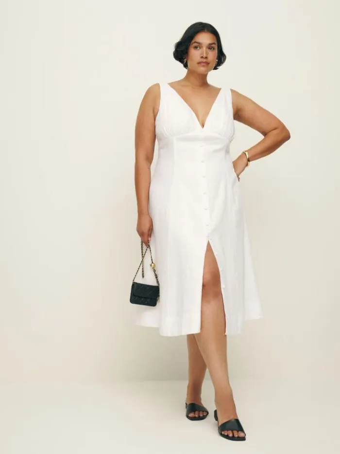 Clothing The Reformation Sebastien Linen Dress Es White
