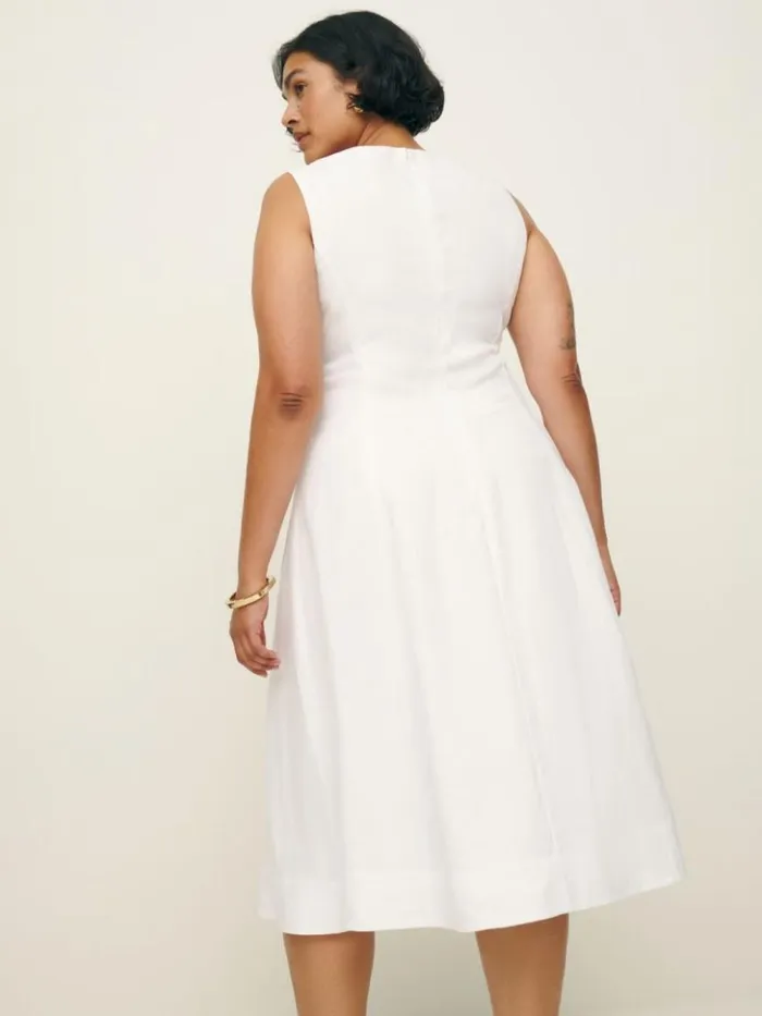 Clothing The Reformation Sebastien Linen Dress Es White