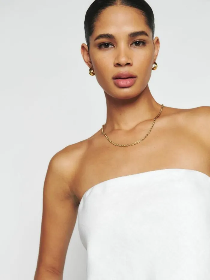 Clothing The Reformation Spritz Linen Top White
