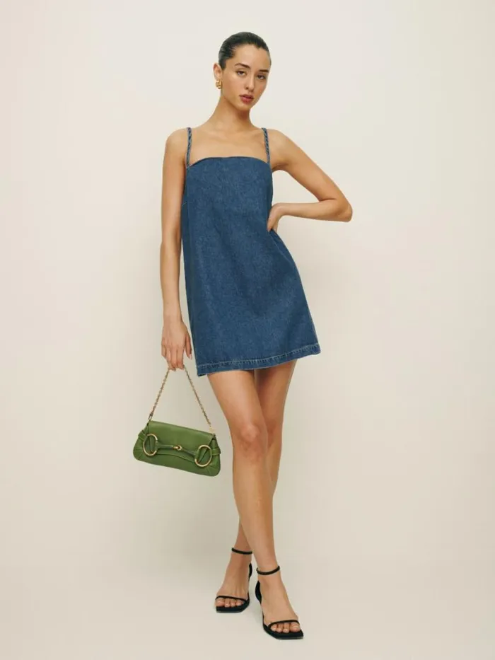 Clothing The Reformation Stella Denim Mini Dress Lanier