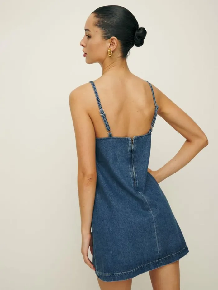Clothing The Reformation Stella Denim Mini Dress Lanier