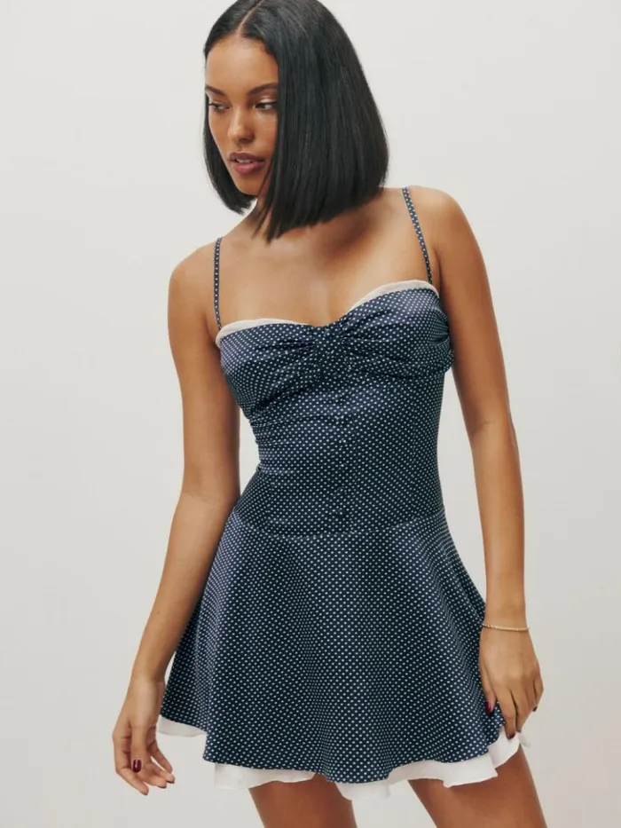 Clothing The Reformation Ursula Silk Dress Raindrops