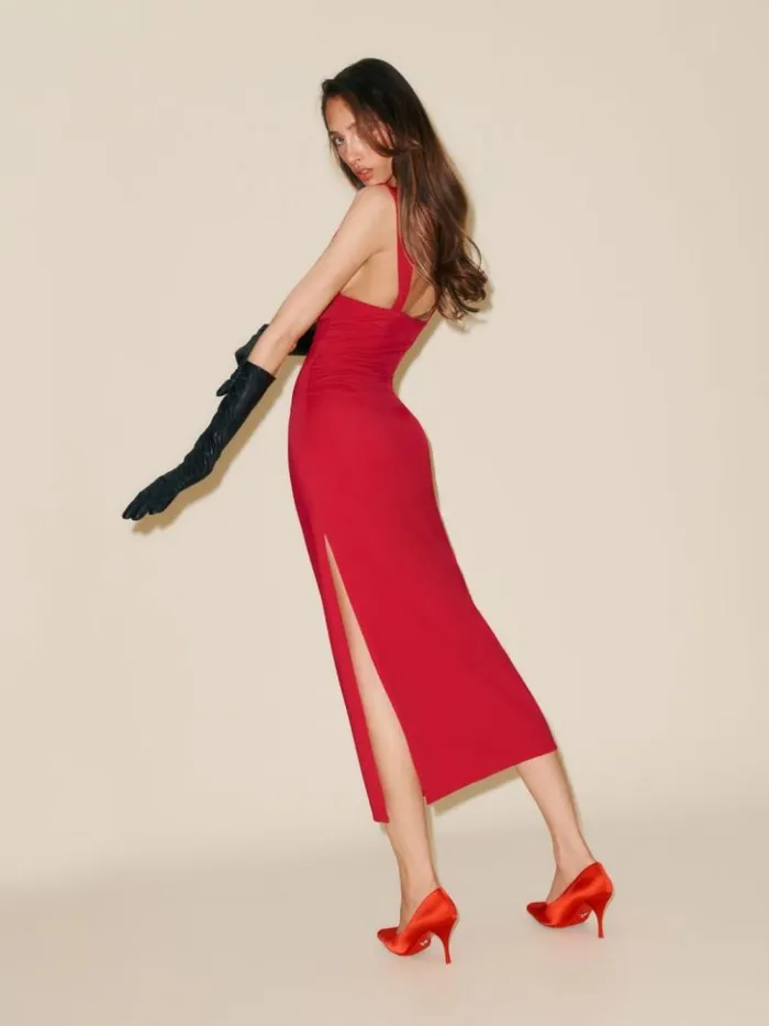 Clothing The Reformation Varun Dress Cherry