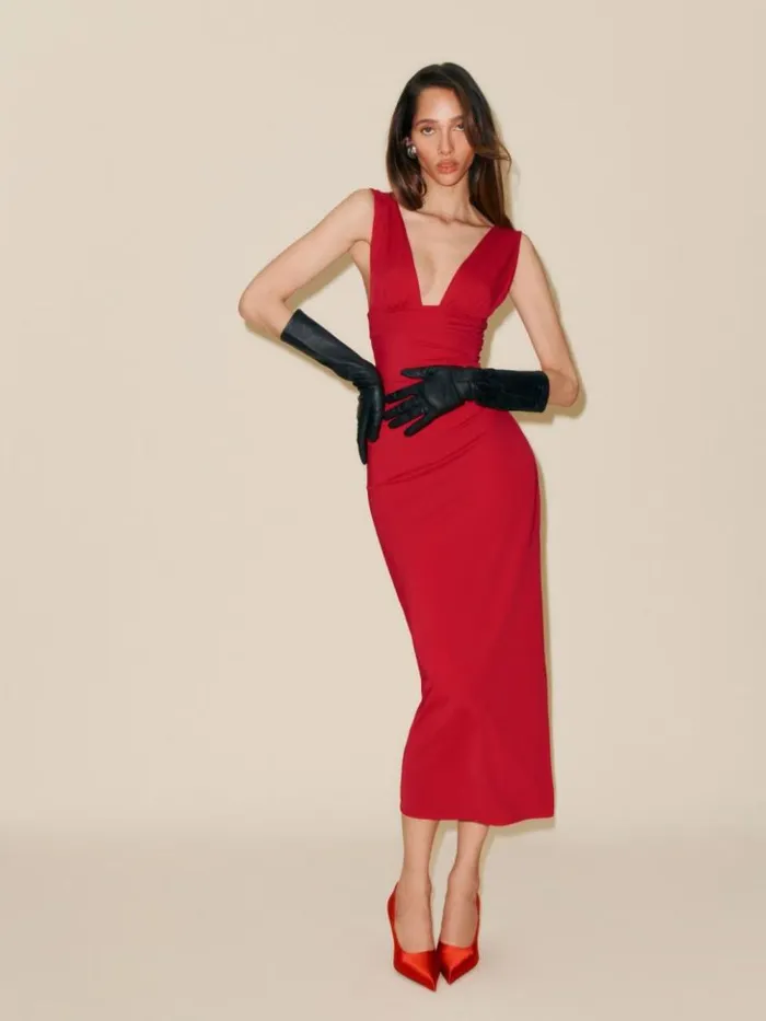Clothing The Reformation Varun Dress Cherry