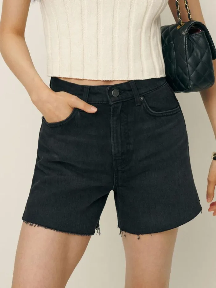 Clothing The Reformation Wilder High Rise Relaxed Jean Shorts Vana