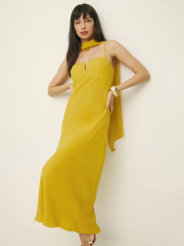 ClothingWeddings The Reformation Jimmie Dress Turmeric