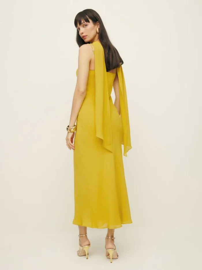 ClothingWeddings The Reformation Jimmie Dress Turmeric