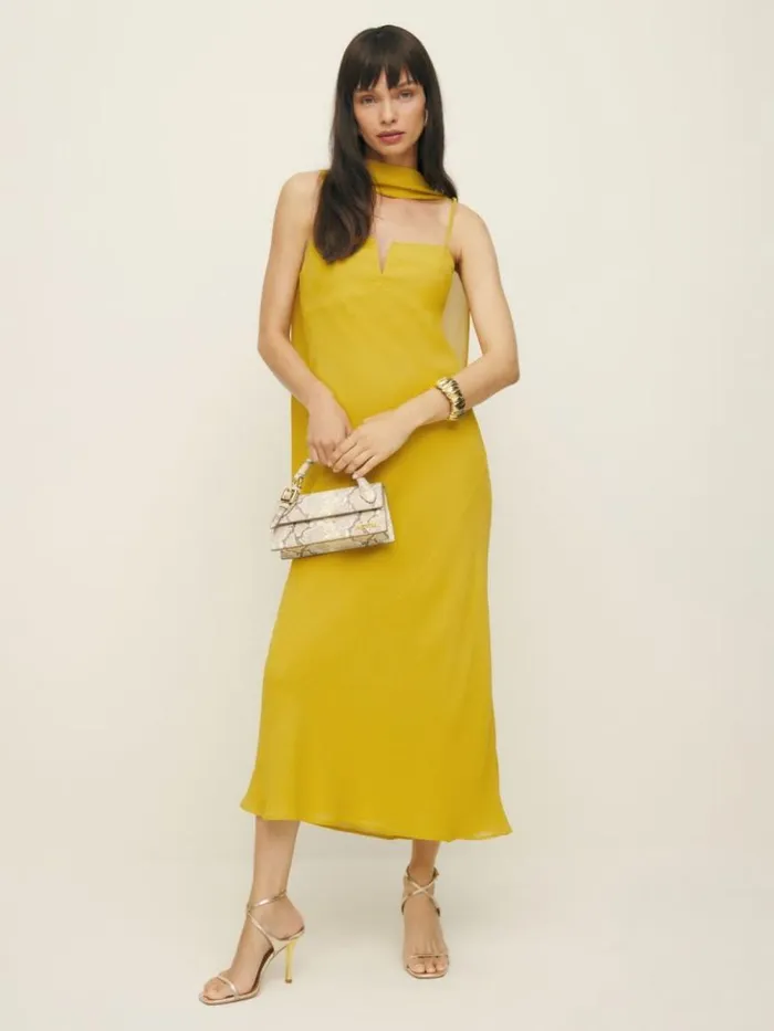 ClothingWeddings The Reformation Jimmie Dress Turmeric