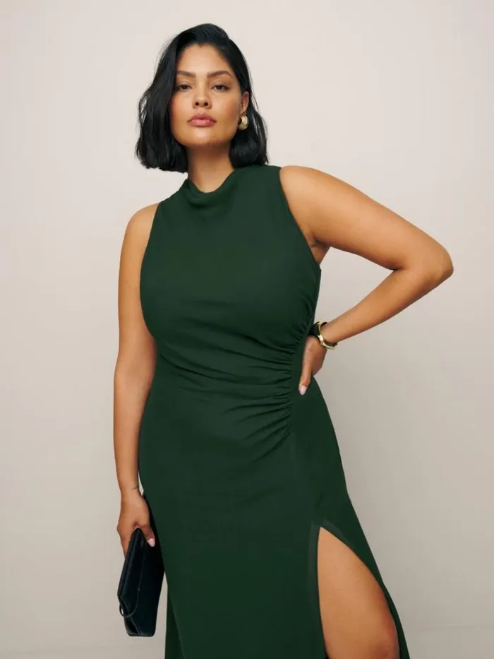 ClothingWeddings The Reformation Senna Dress Es Forest