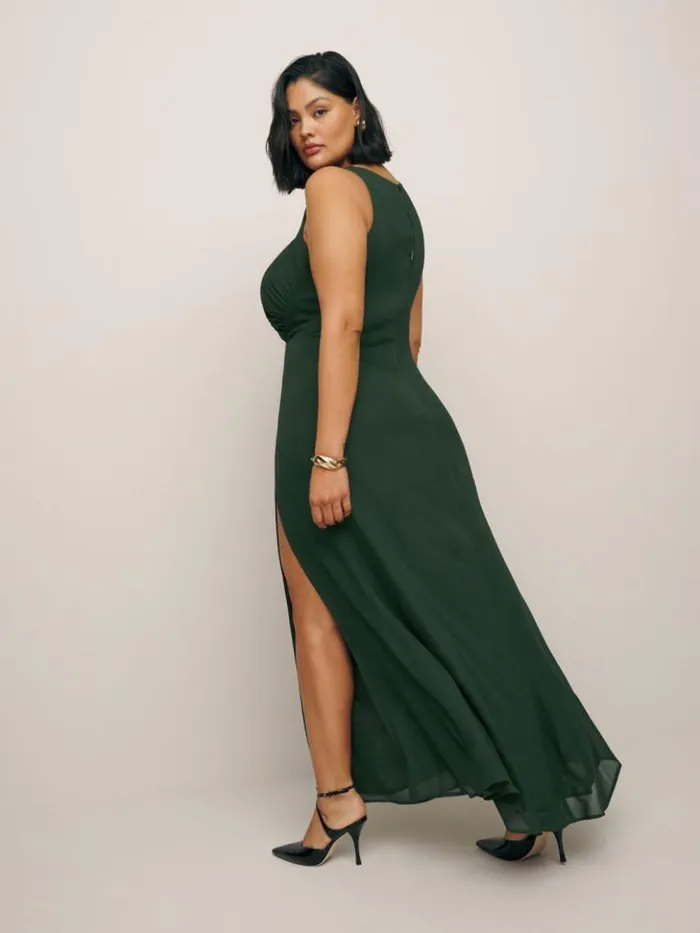 ClothingWeddings The Reformation Senna Dress Es Forest