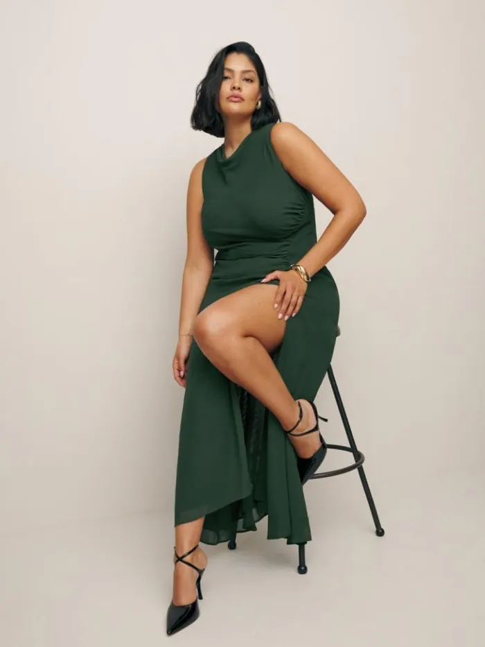 ClothingWeddings The Reformation Senna Dress Es Forest