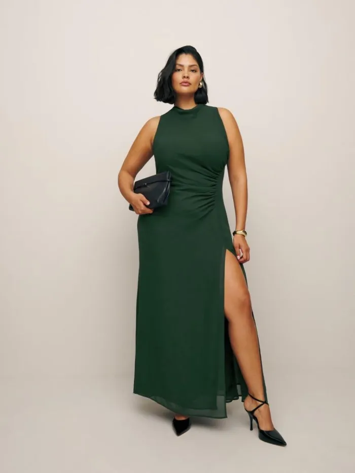 ClothingWeddings The Reformation Senna Dress Es Forest