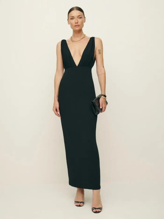ClothingWeddings The Reformation Velda Dress Black